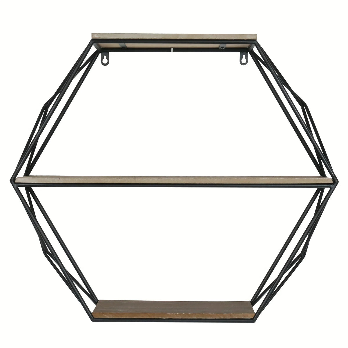 Wall Shelves - Floating Wood Hexagon, angled view - House Of Avana [[SKU:HOA-DSH-013]]