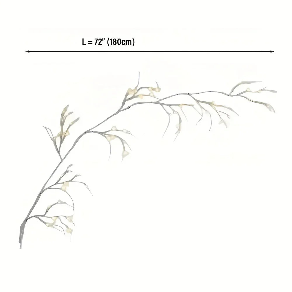 6ft Pre-Lit Birch Garland with 48 Warm White LEDs - Battery- Indoor/Outdoor Christmas Decoration with Remote Control & Timer, Realistic Branches with Fake Snow & Leaves, Durable Plastic for Fireplace Mantel, Table Centerpiece House Of Avana