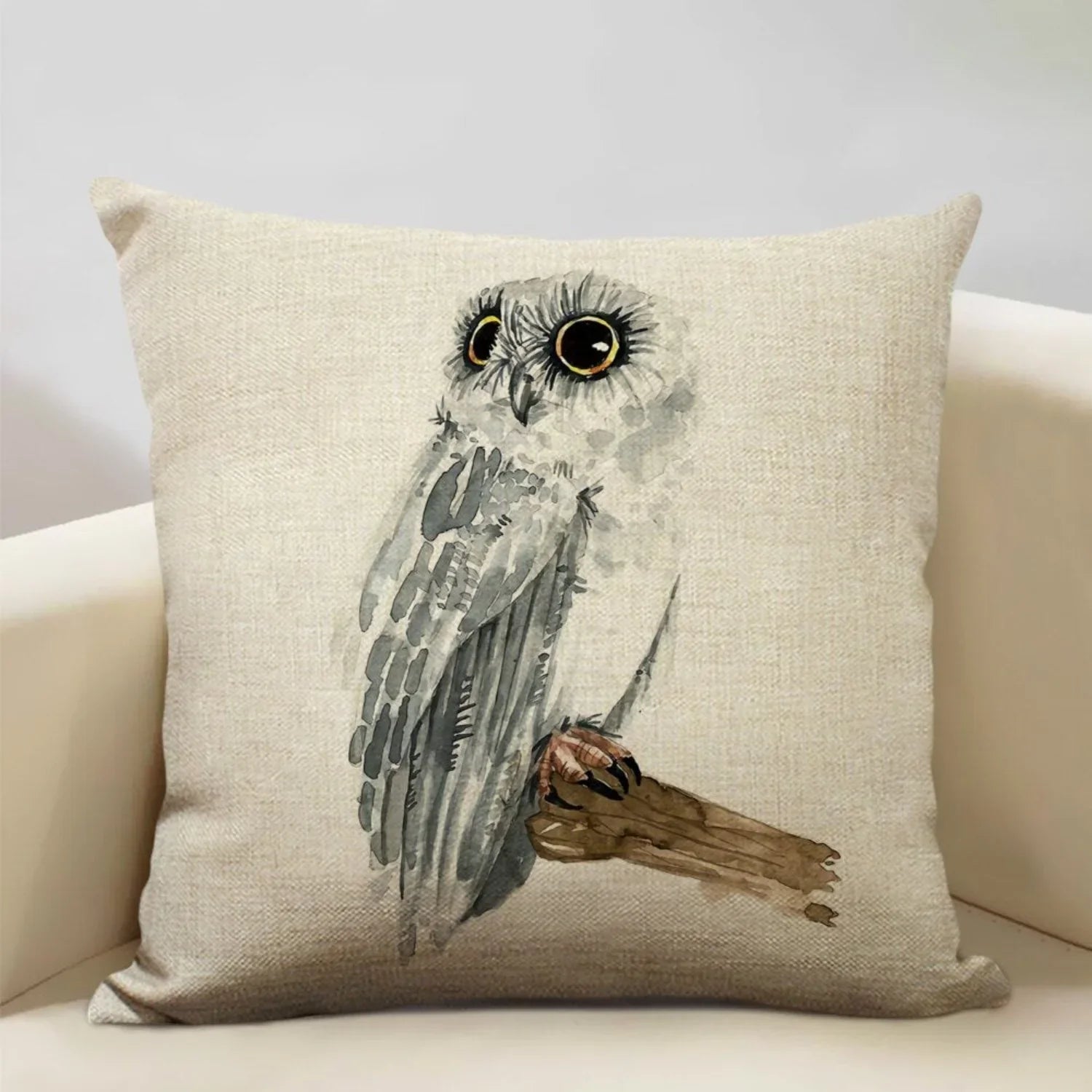 Watercolor Owl Print Cushion Cover - House Of Avana