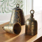 Weathered Metal Bells with Antique Brass Finish (Set of 3) Vintage Shopper