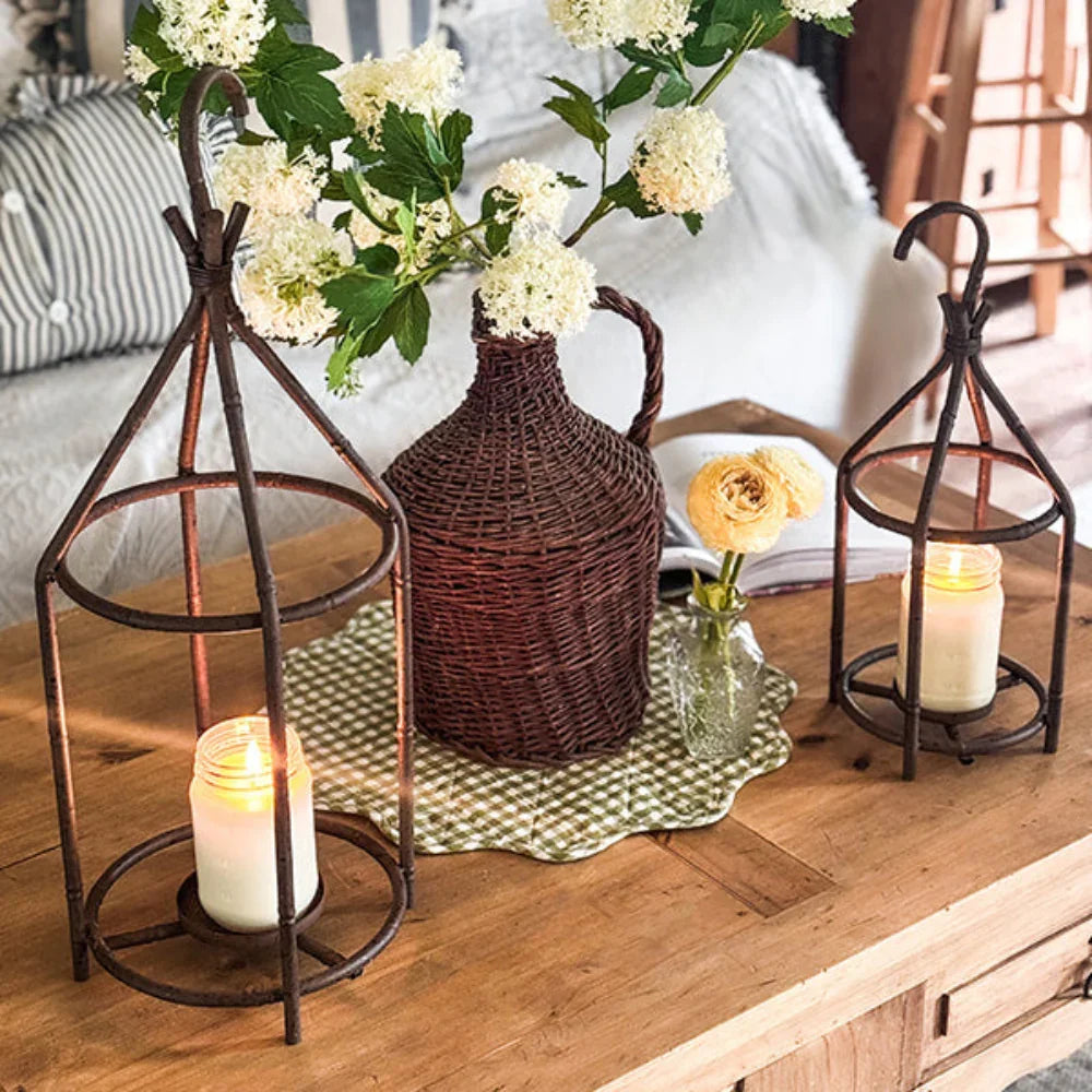 Vintage Inspired Open Cage Candle Lanterns, Set of Two Decor Steals