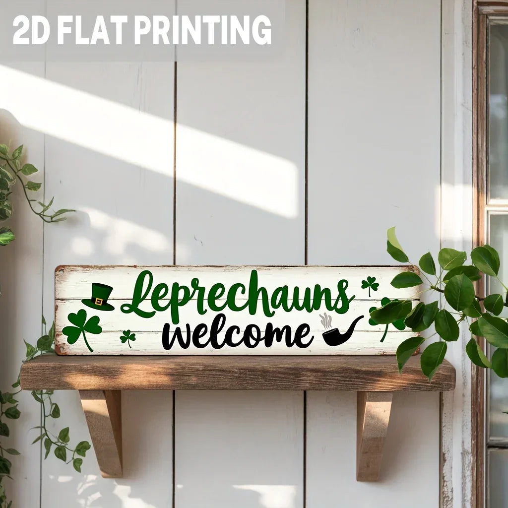Welcome Sign - Rustic Metal Leprechaun Wall