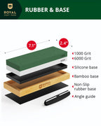 Whetstone Knife Sharpening Kit, White/Green Royal Craft Wood