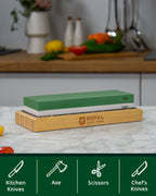 Whetstone Knife Sharpening Kit, White/Green Royal Craft Wood