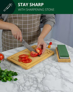 Whetstone Knife Sharpening Kit, White/Green Royal Craft Wood