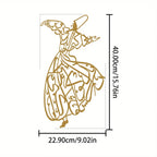 Whirling Dervish Metal Wall Art, Islamic Calligraphy Decor, Mevlana Rumi Inspired, Sufi Darwish Hanging, No Electricity Required, Non-Feather, Horizontal, Home & Ramadan Decoration, Spiritual Muslim Gift House Of Avana