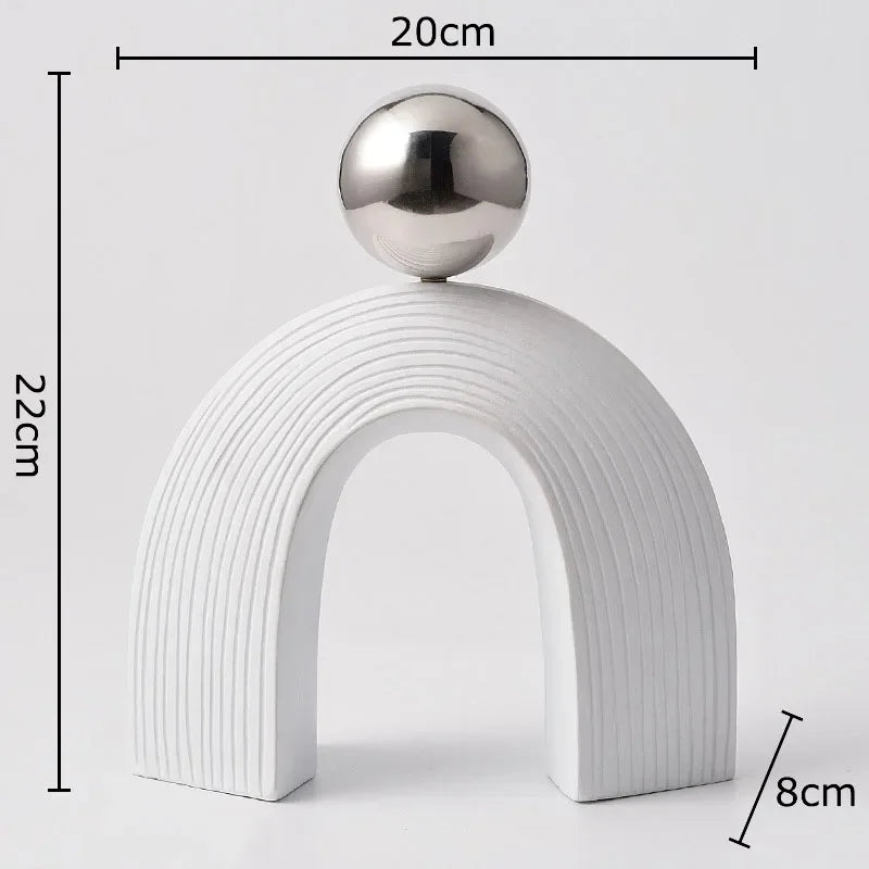 Abstract Art - U-shaped Arch White Modern, alternate view - House Of Avana