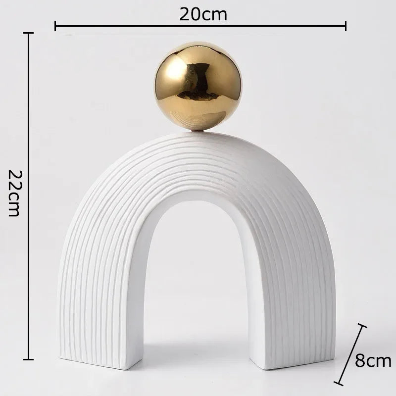 Abstract Art - U-shaped Arch White Modern, alternate view - House Of Avana