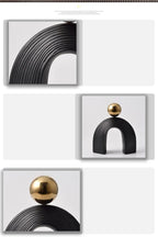 Abstract Art - U-shaped Arch White Modern, angled view - House Of Avana