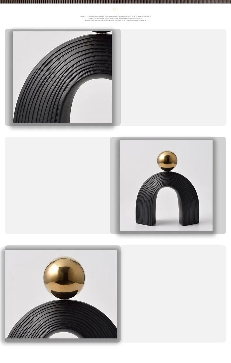 Abstract Art - U-shaped Arch White Modern, angled view - House Of Avana