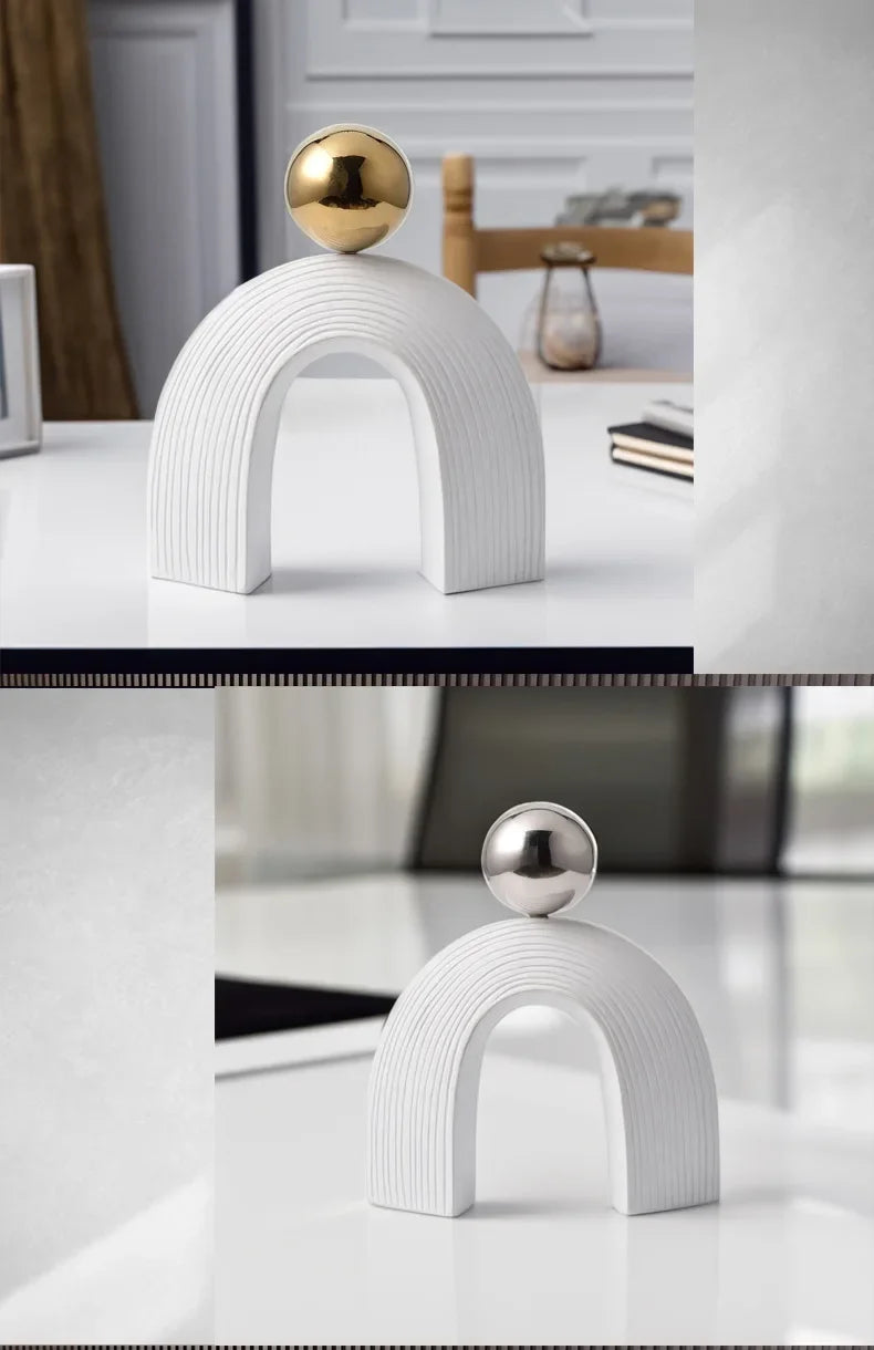 Abstract Art - U-shaped Arch White Modern, close-up view - House Of Avana