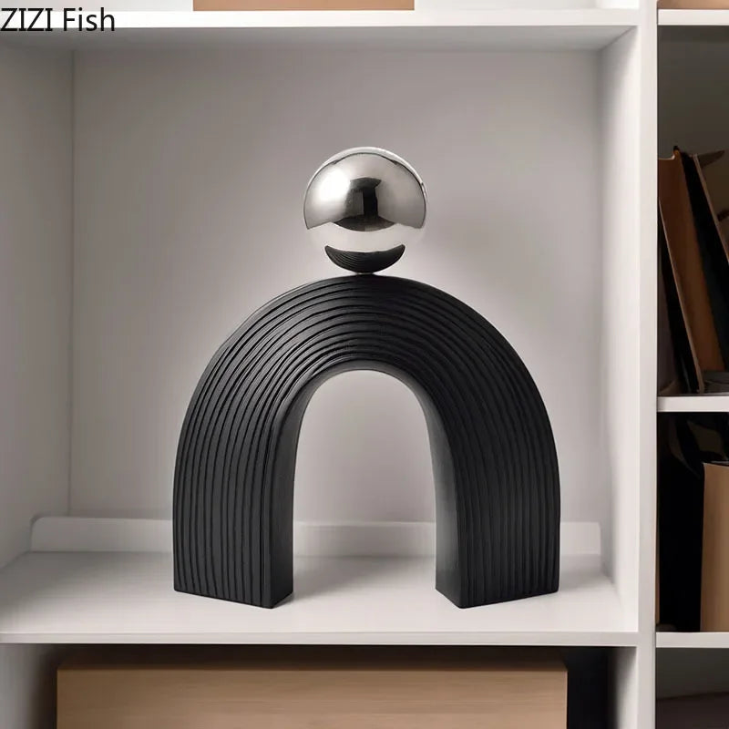 Abstract Art - U-shaped Arch White Modern, detail shot - House Of Avana