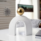 Abstract Art - U-shaped Arch White Modern, front view - House Of Avana