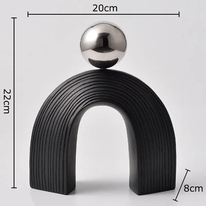 Abstract Art - U-shaped Arch White Modern, in-use display - House Of Avana