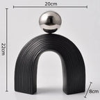 Abstract Art - U-shaped Arch White Modern, in-use display - House Of Avana