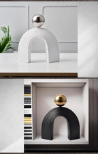 Abstract Art - U-shaped Arch White Modern, texture detail - House Of Avana