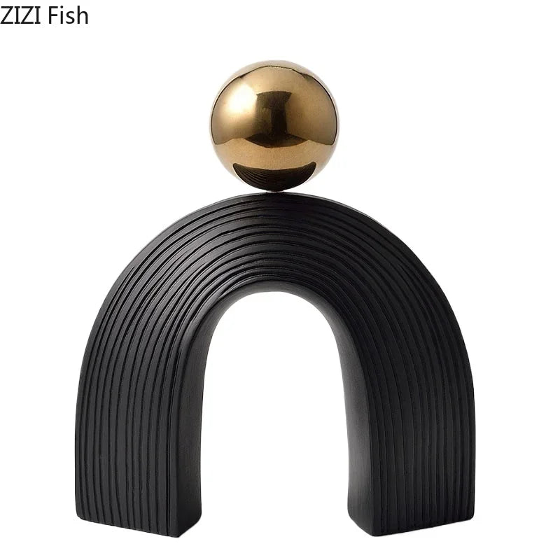 Abstract Art - U-shaped Arch White Modern, top view - House Of Avana