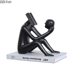 Abstract Desk Figure - Modern White Sculpture, top view - House Of Avana
