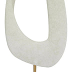 White Abstract Sculpture with Marble Stand - House Of Avana