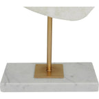 White Abstract Sculpture with Marble Stand - House Of Avana