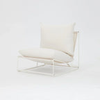 Garden Chair, Single Garden Chair, Aluminium Frame, White Cushions House Of Avana