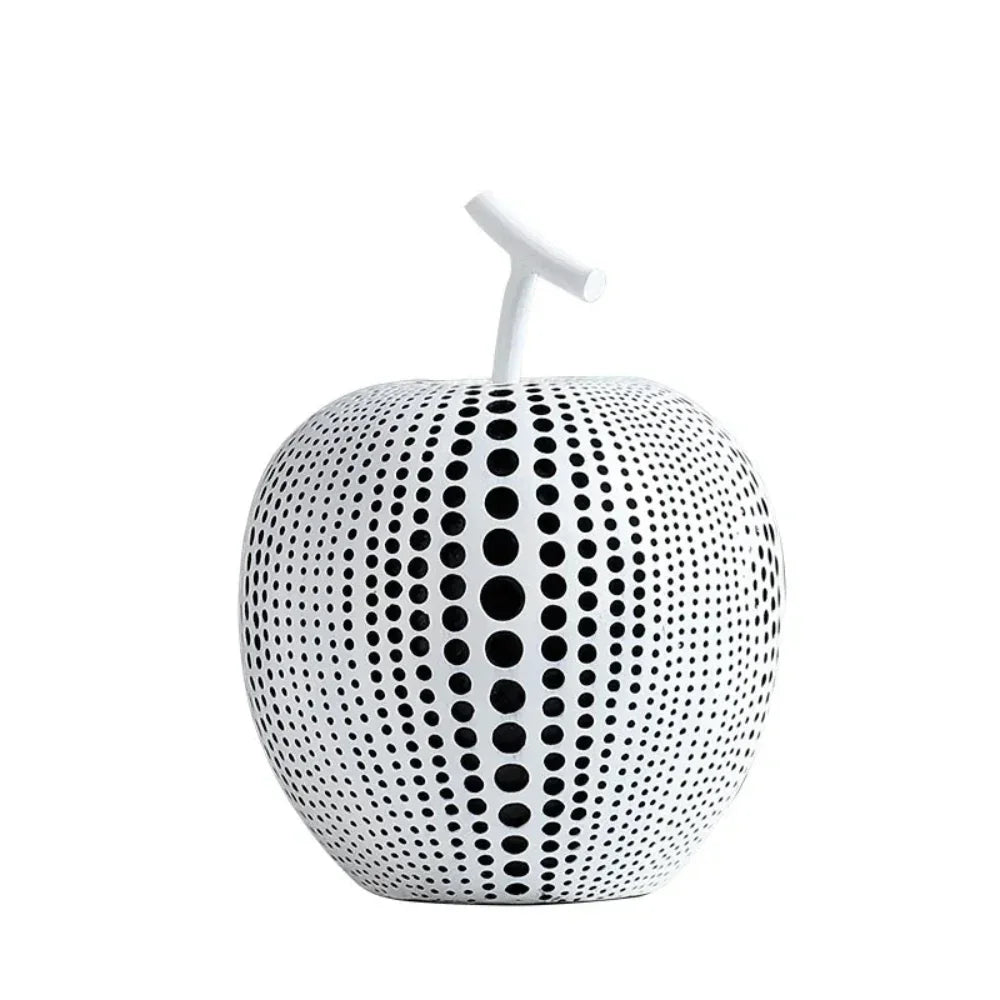 White & Black Apple Pear Statue - Abstract Fruit Decor - House Of Avana