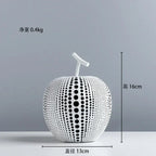 White & Black Apple Pear Statue - Abstract Fruit Decor - House Of Avana