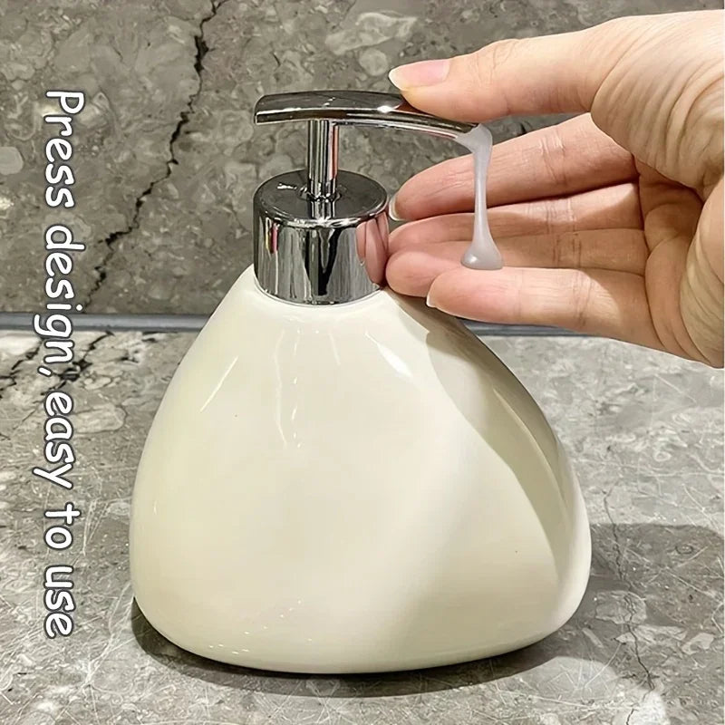 S Ceramic Bathroom Set: Soap Dispenser, Toothbrush Holder, Soap Dish, and Toothbrush Cup - Minimalist... - House Of Avana