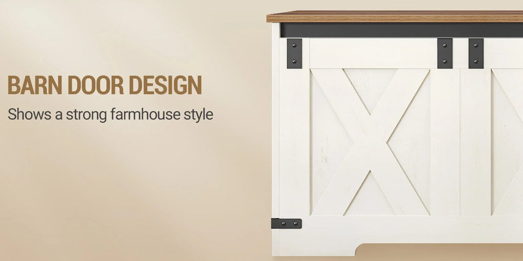 59" Storage Chest, Extra Large Storage Trunk with Safety Hinges, Farmhouse Wooden Box Bench, Lift-top... - House Of Avana