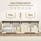 59" Storage Chest, Extra Large Storage Trunk with Safety Hinges, Farmhouse Wooden Box Bench, Lift-top... - House Of Avana