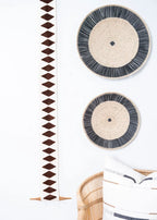 Balance Bogolan Wall Totem in White with Brown Diamonds, detail shot - House Of Avana