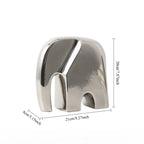 Minimalist Elephant Ornament - White Abstract Design, angled view - House Of Avana