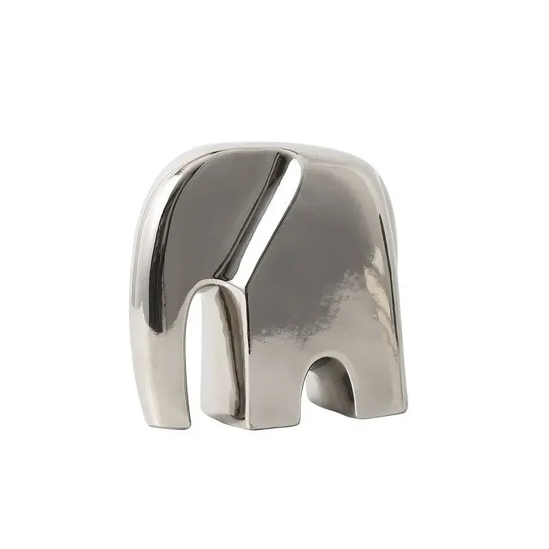 Minimalist Elephant Ornament - White Abstract Design, lifestyle image - House Of Avana