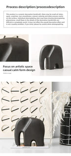 Minimalist Elephant Ornament - White Abstract Design, top view - House Of Avana