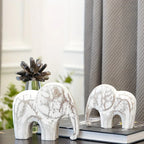 Vintage White Elephant Figurines - House Of Avana