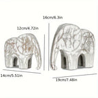 Vintage White Elephant Figurines - House Of Avana