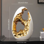 Modern Ceramic Figurine - White Sculpture, top view - House Of Avana