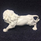 Animal Male Lion Figurine Resin Art Sculpture White Cute Home Room Office Car Decoration Statue Gift... - House Of Avana