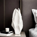 Ceramic Tall Vase - White Modern Floral Centerpiece for Home, Office, Wedding Decor, detail shot - House Of Avana