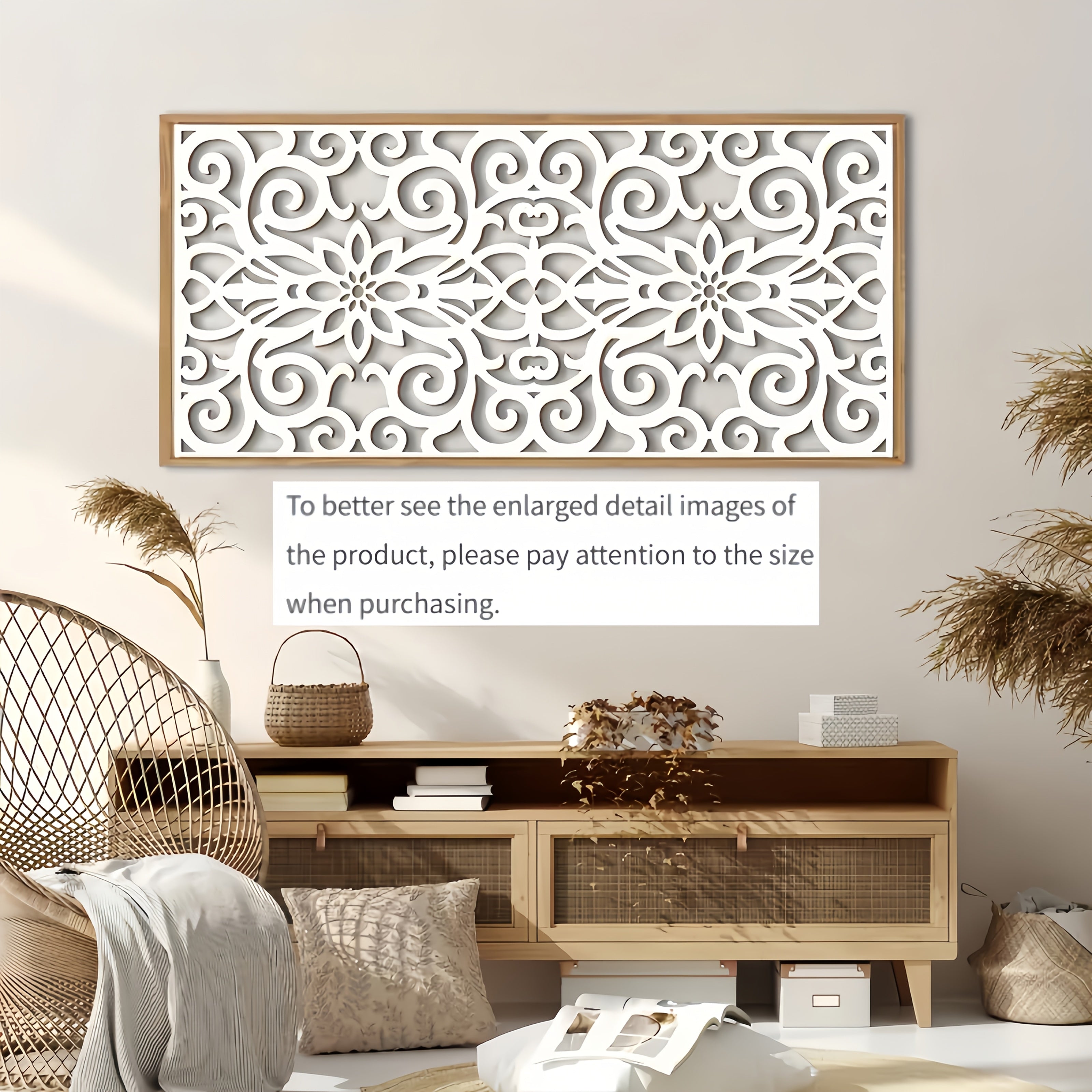 Wall Art - Geometric White Large, angled view - House Of Avana