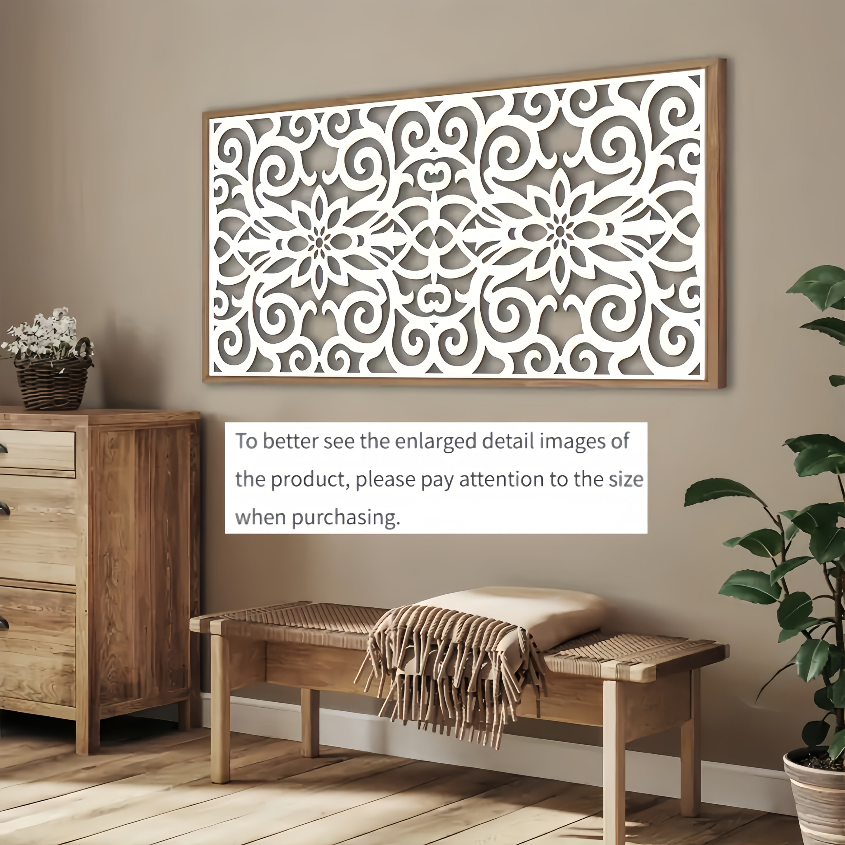 Wall Art - Geometric White Large, top view - House Of Avana