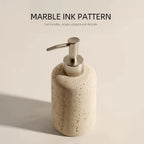 Elegant Marble-textured Resin Soap Dispenser with Pump – Refillable Bathroom Organizer for Hand Wash,... - House Of Avana