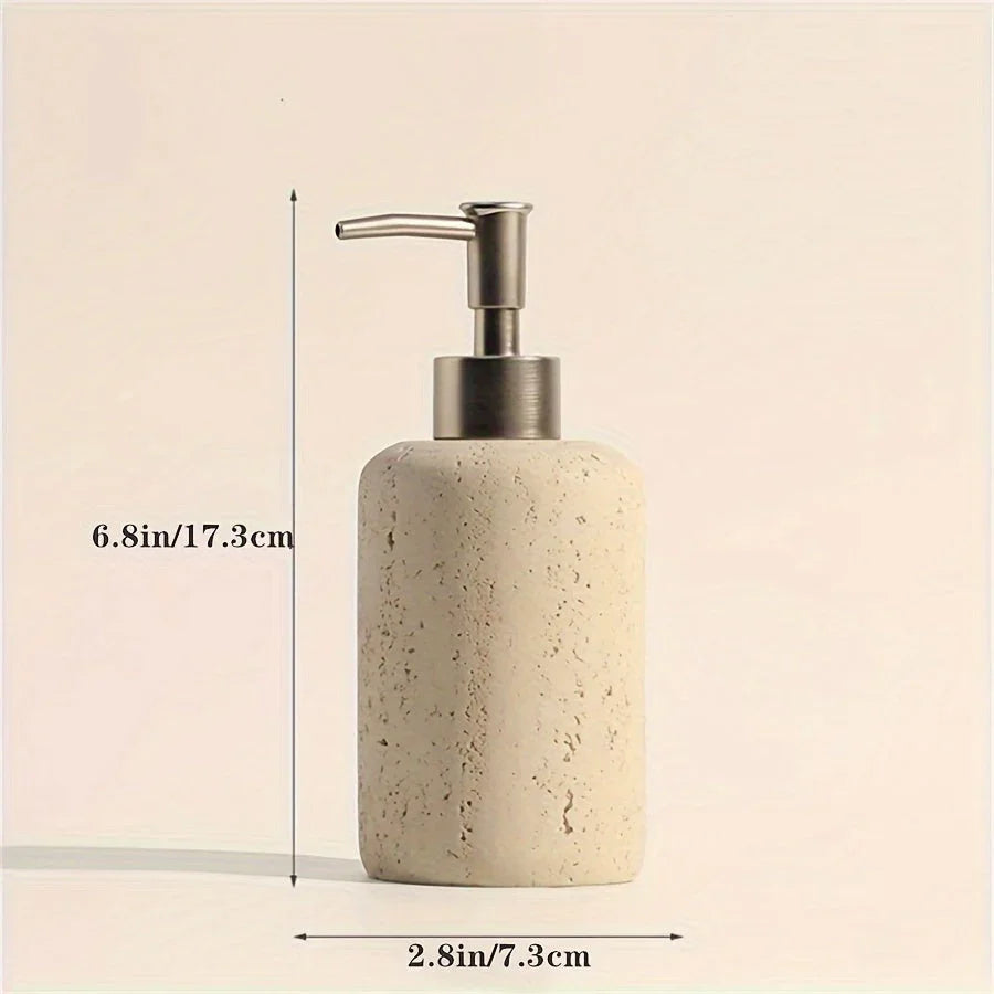 Elegant Marble-textured Resin Soap Dispenser with Pump – Refillable Bathroom Organizer for Hand Wash,... - House Of Avana