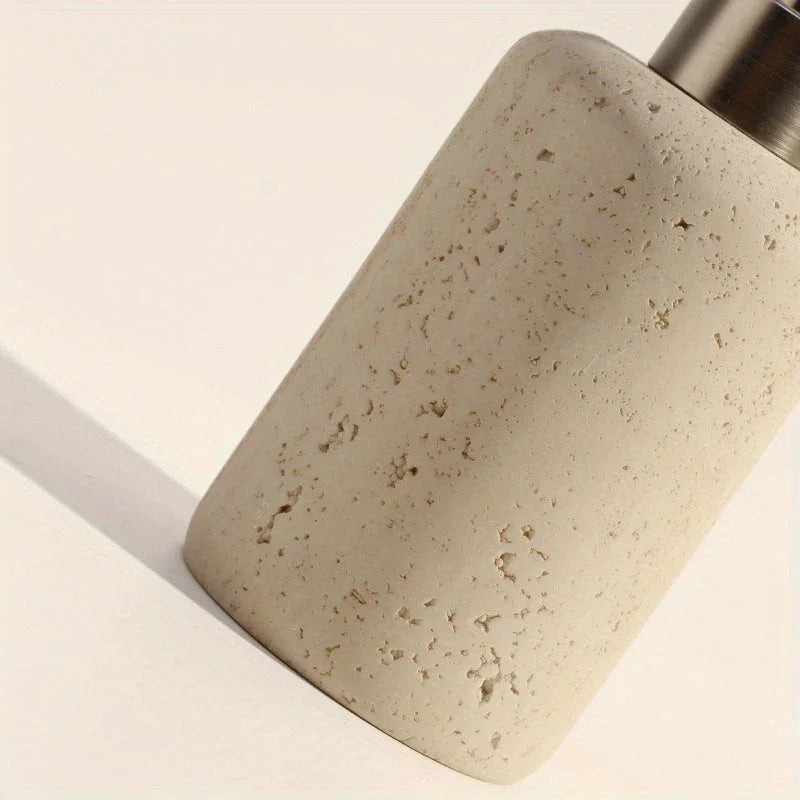 Elegant Marble-textured Resin Soap Dispenser with Pump – Refillable Bathroom Organizer for Hand Wash,... - House Of Avana