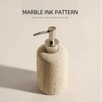 Elegant Marble-textured Resin Soap Dispenser with Pump – Refillable Bathroom Organizer for Hand Wash,... - House Of Avana