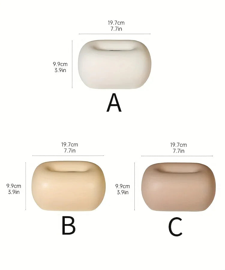 Tissue Box Holder - Modern Ceramic White, dimensions view - House Of Avana