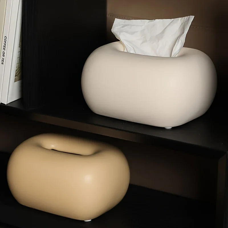 Tissue Box Holder - Modern Ceramic White, lifestyle image - House Of Avana