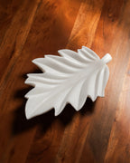 White Makrana Marble Maple Leaf Bowl Sangemar