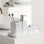 Four-piece White Marble Bathroom Set - House Of Avana