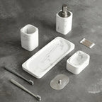 Four-piece White Marble Bathroom Set - House Of Avana